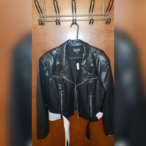 Faux Leather Cropped Jacket Hold4Liz